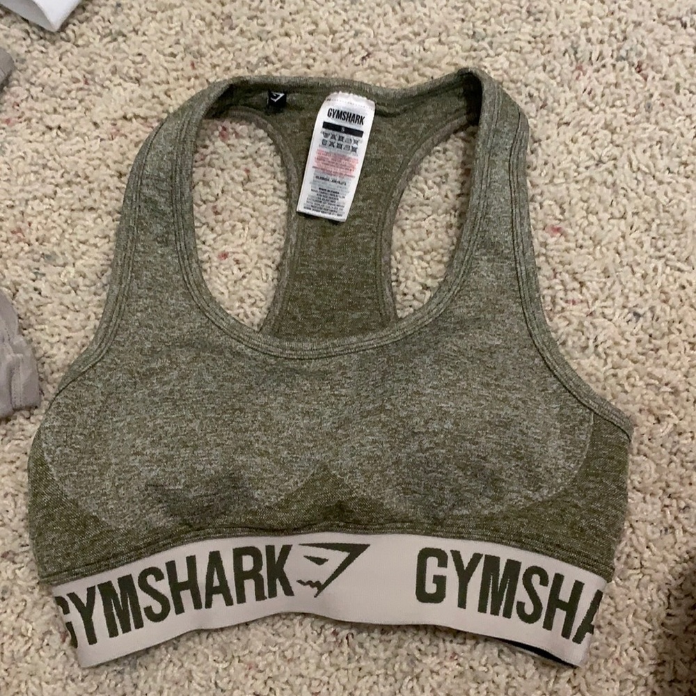 Green gym shark sports bra
